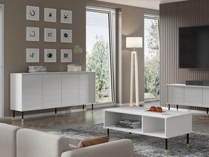 Miniaturka 11 - Salon w jasnych kolorach z eleganckimi meblami w stylu glamour