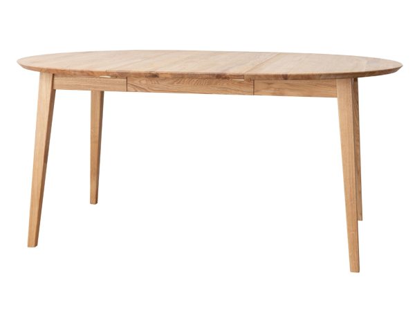 Okrągły stół dębowy z naturalnym wykończeniem, klasyczny design