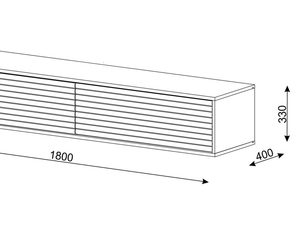 Miniaturka 13 - Techniczny rysunek szafki RTV z wymiarami do produkcji mebli kolor biały