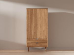 Miniaturka 1 - Wysoka szafa dębowa, solidna konstrukcja, naturalne drewno