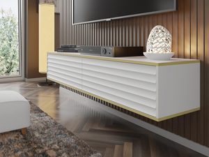 Miniaturka 9 - Nowoczesna wisząca szafka RTV w kolorze białym kolor biały