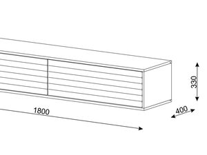 Miniaturka 13 - Techniczny rysunek szafki RTV z wymiarami do produkcji kolor biały i czarny