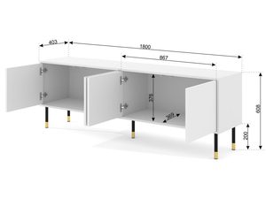 Miniaturka 18 - Wymiary szafki RTV z ozdobnymi frontami