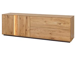 Miniaturka 12 - Niska komoda dębowa z szufladami i oświetleniem LED