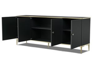 Miniaturka 11 - Czarna komoda glamour ze złotymi dodatkami