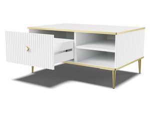 Miniaturka 6 - Biały stolik glamour ze złotymi elementami