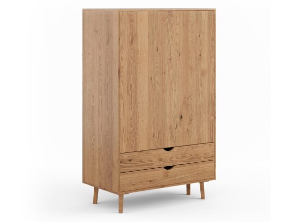 Wysoka szafa z litego drewna dębowego, funkcjonalne przechowywanie