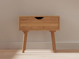 Miniaturka 1 - Komoda nocna z litego drewna dębowego, prosty styl