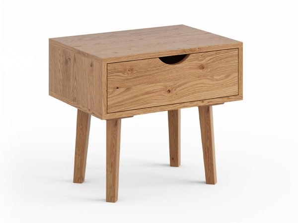 Komoda nocna na wysokich nogach, naturalne drewno