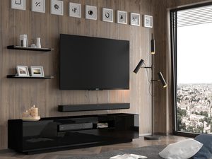 Miniaturka 20 - Nowoczesna półka ścienna, minimalistyczny design, czarne wykończenie