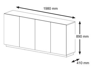 Miniaturka 4 - Komoda z czterema szafkami- wymiary techniczne