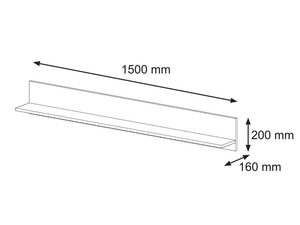 Miniaturka 3 - Wymiary techniczne półki wiszącej