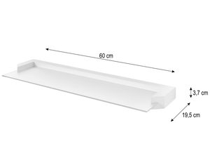 Miniaturka 15 - Półka ścienna w białym kolorze, nowoczesny design, 60 cm długości