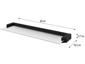 Miniaturka 23 - Nowoczesna czarna półka ścienna, styl industrialny z wymiarami