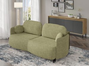 Miniaturka 13 - Sofa w jasnozielonym kolorze z tapicerowanym oparciem i miękkimi poduszkami