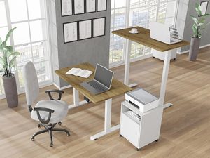 Miniaturka 11 - Stylowe biurko z drewnianym blatem do nowoczesnego gabinetu