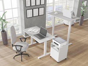 Miniaturka 27 - Biurko z białym blatem i regulacją wysokości do nowoczesnego wnętrza