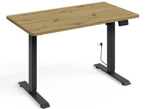 Miniaturka 13 - Biurko z drewnianym blatem i czarnymi nogami do stylowego biura