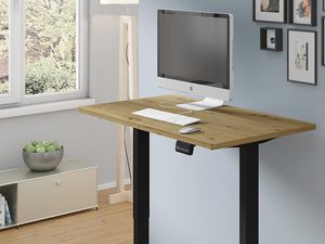 Miniaturka 21 - Drewniane biurko z czarnymi nogami do loftowego wnętrza