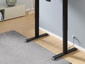 Miniaturka 35 - Biurko z białym blatem i czarnymi nogami do minimalistycznego wnętrza