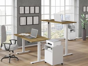 Miniaturka 7 - Drewniane biurko z regulacją wysokości do przestronnego biura