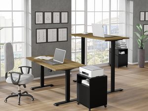 Miniaturka 19 - Biurko z regulacją wysokości i drewnianym blatem do nowoczesnego wnętrza