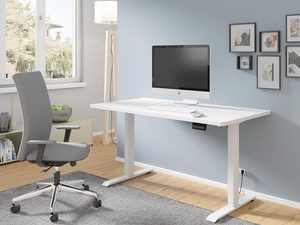 Miniaturka 12 - Nowoczesne biurko z białym blatem i czarnymi nogami do biura