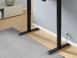 Miniaturka 17 - Nowoczesne biurko z drewnianym blatem i czarnymi nogami