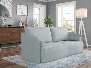 Miniaturka 5 - Stylowa jasnoniebieska sofa z tapicerowanym oparciem