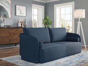 Miniaturka 12 - Niebieska sofa z poduszkami, idealna do przestronnych wnętrz