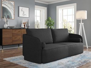 Miniaturka 19 - Nowoczesna czarna sofa w minimalistycznym salonie