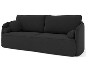 Miniaturka 14 - Nowoczesna czarna sofa z tapicerowanymi podłokietnikami