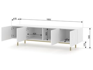 Miniaturka 6 - Nowoczesna komoda w stylu glamour, białe fronty z geometrycznym wzorem