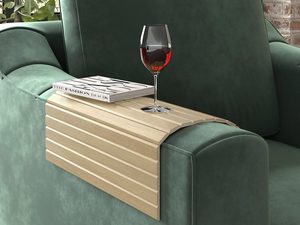 Miniaturka 3 - Jasny drewniany podkład na podłokietnik sofy, nowoczesny design