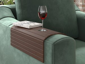 Miniaturka 23 - Stylowy drewniany podkład na sofę, ciemne drewno, praktyczny dodatek