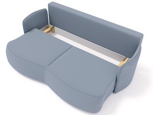 Miniaturka 9 - Niebieska sofa modułowa z tapicerowanym oparciem