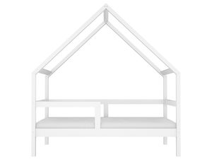 Miniaturka 1 - Drewniane łóżko dziecięce w kształcie domku, białe, styl skandynawski