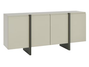 Miniaturka 4 - Nowoczesna beżowa komoda z czarnymi metalowymi nogami