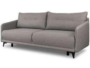 Miniaturka 9 - Szara sofa z niskim oparciem i prostym designem