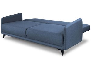 Miniaturka 20 - Granatowa sofa z tapicerowanym oparciem i wygodnym siedziskiem