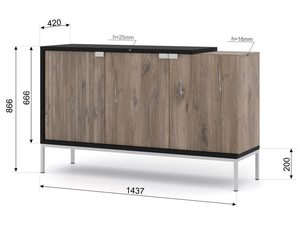 Miniaturka 6 - Wymiary techniczne nowoczesnej komody