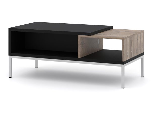 Drewniana ława dąb z metalowymi nóżkami, styl industrialny