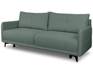 Miniaturka 19 - Zielona sofa z miękkim oparciem i prostym wykończeniem