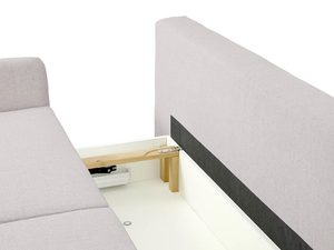 Miniaturka 6 - Detal jasnobeżowej sofy z prostymi liniami