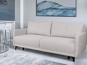 Miniaturka 7 - Beżowa sofa z prostym designem i miękkim siedziskiem