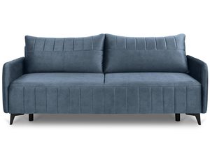 Miniaturka 23 - Nowoczesna granatowa sofa z tapicerowanym siedziskiem