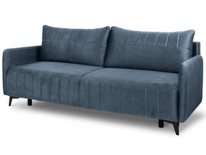 Miniaturka 24 - Nowoczesna granatowa sofa z tapicerowanym siedziskiem