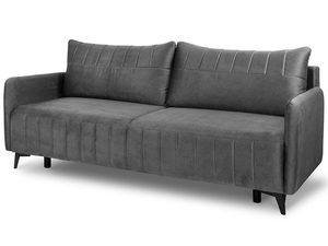 Miniaturka 34 - Szara tapicerowana sofa z głębokim siedziskiem do nowoczesnego wnętrza