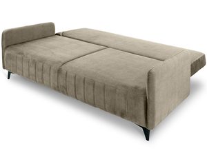 Miniaturka 4 - Nowoczesna beżowa sofa z tapicerowanym siedziskiem