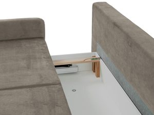 Miniaturka 13 - Beżowa sofa z rozkładanym siedziskiem i pojemnikiem na pościel